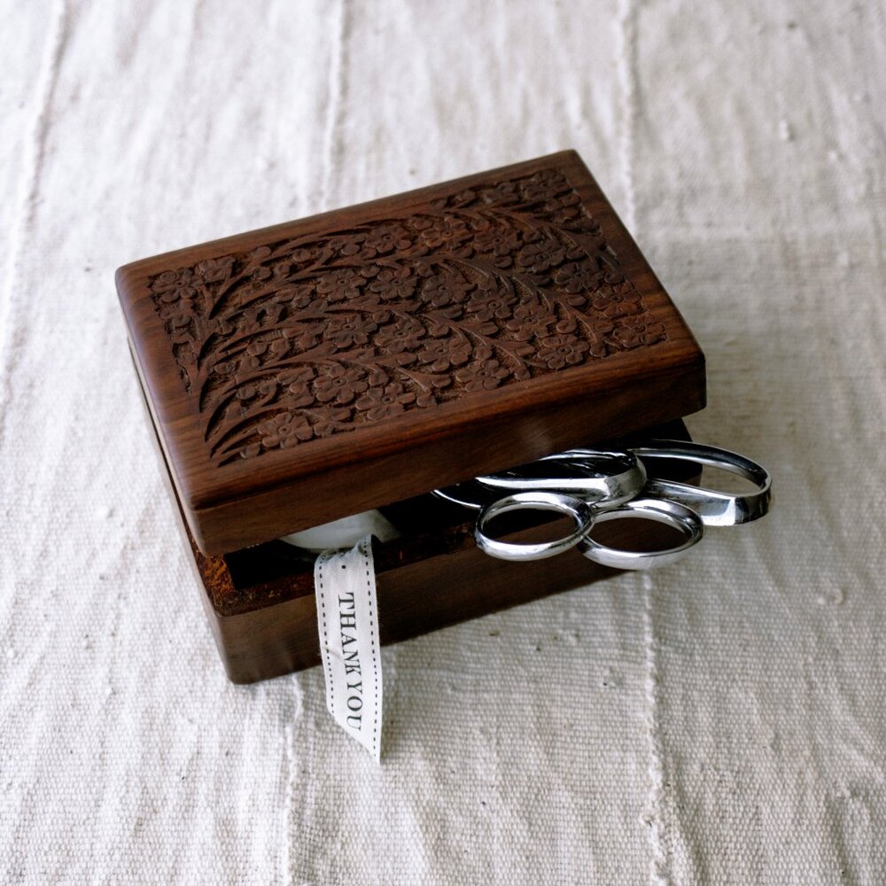 Vintage Carved Wood Box